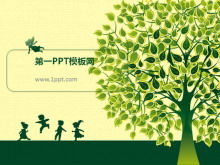 Childhood art PPT template download under the big tree