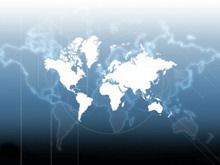 Modelo de PPT empresarial de plano de fundo de mapa mundial clássico