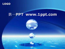 Modello PPT di affari di sfondo blu goccia d'acqua