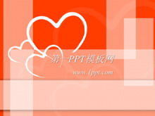Șablon PPT de fundal în formă de inimă de dragoste roșie
