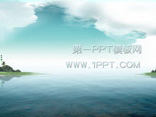 Download der PPT-Vorlage für Naturtourismus im breiten Meer und Himmel
