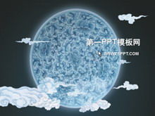 Zarif mavi ve beyaz porselen arka plan Çin tarzı PPT şablonu