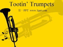 Descarga de la plantilla PPT de arte de fondo de trompeta