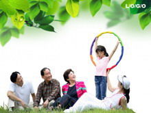 Zielona koreańska rodzina szablon PPT do pobrania