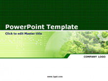 Classic green plant PPT template download