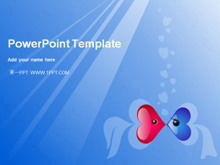 Blue love fish love PPT template download