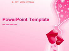 Pink romantic love background love PPT template
