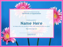 ピンクの花植物PPTテンプレートのダウンロード