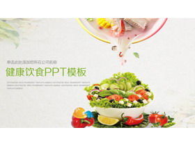 Healthy eating PPT template with vegetable soup background