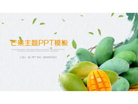 Fruit theme PPT template with mango background