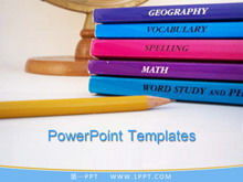 Modèle d'apprentissage de l'éducation PPT fond crayon livre