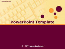 Computer keyboard background technology PPT template download