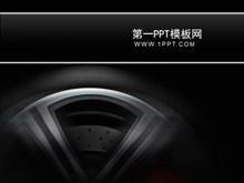Black car tire background PPT template download