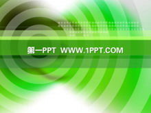 Template PPT teknologi latar belakang lingkaran hijau