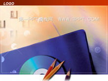鉛筆鍵盤CD背景技術PPT模板下載