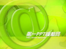 绿色@符号网络技术PPT模板下载