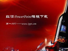 Download del modello di presentazione della cultura del vino su sfondo di vino rosso