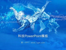 Download del modello di PowerPoint sfondo persone tecnologia blu