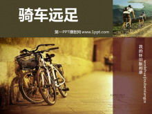 Cycling travel album PowerPoint template download