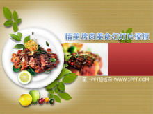 Foreign barbecue food slide template download
