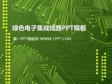 Plantilla PPT de fondo de circuito integrado electrónico verde