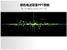 Download de modelo PPT de onda elétrica verde com fundo preto