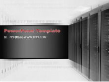 Template PPT teknologi IT latar belakang pusat data hitam