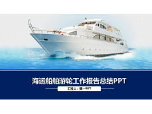 Modèle PPT de logistique d'expédition de bateau de fond bleu de bateau de croisière