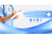 Unduh template PPT rumah sakit latar belakang perawat dokter biru
