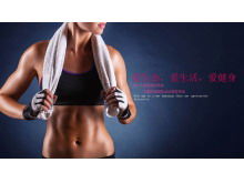 Download gratuito di modello di diapositiva per bodybuilding e fitness femminile squisito