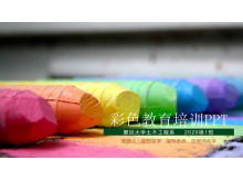 Цветной масляный пастельный фон детское образование, обучение шаблон РРТ
