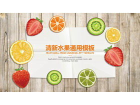 Download gratuito di modello PPT sfondo colorato fetta di frutta fresca