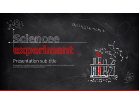 紅色黑板粉筆手繪科學化學實驗PPT課件模板