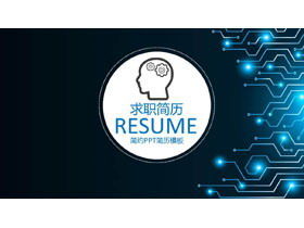 Technology industry personal job application resume PPT template