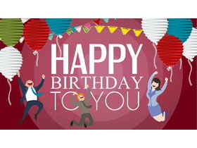 Joyeux Anniversaire Collegue Souhaite Modele Ppt Powerpoint Templates Telechargement Gratuit