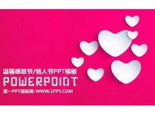 Modelo de PPT de fundo de amor em forma de coração rosa