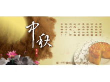 Zarif dinamik Çin tarzı Sonbahar Ortası Festivali PPT şablonu