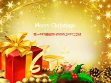 Christmas slideshow template download for golden christmas gift background