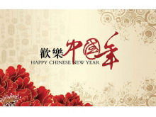 Elegant and simple style happy Chinese New Year PPT template download