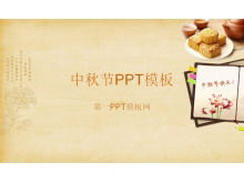 Mid-Autumn Festival PPT-Hintergrundbild-Download mit elegantem gelbem Hintergrund