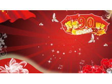 Brilliant ninety years PPT background picture
