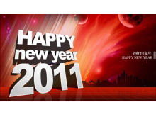 Red Universe New Year's Day Slideshow Template Download
