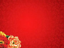 紅色富貴牡丹新年幻燈片背景圖像