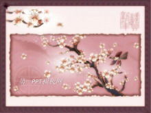 Elegant plum blossom background Spring Festival New Year PPT template download