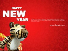 Modello PPT di stoffa sfondo tigre capodanno