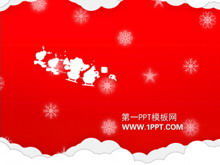 驯鹿拉雪橇背景圣诞节PPT模板下载