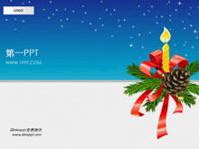 vStarry candle Christmas PPT template download