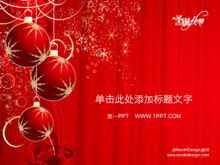 Modello di diapositiva di Natale con palline colorate rosse
