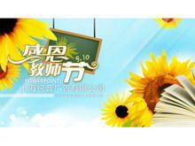 PPT-Vorlage zum Sonnenblumen-blühenden Erntedank-Lehrertag