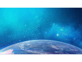 Imagem de plano de fundo PPT de planeta estrelado azul simples